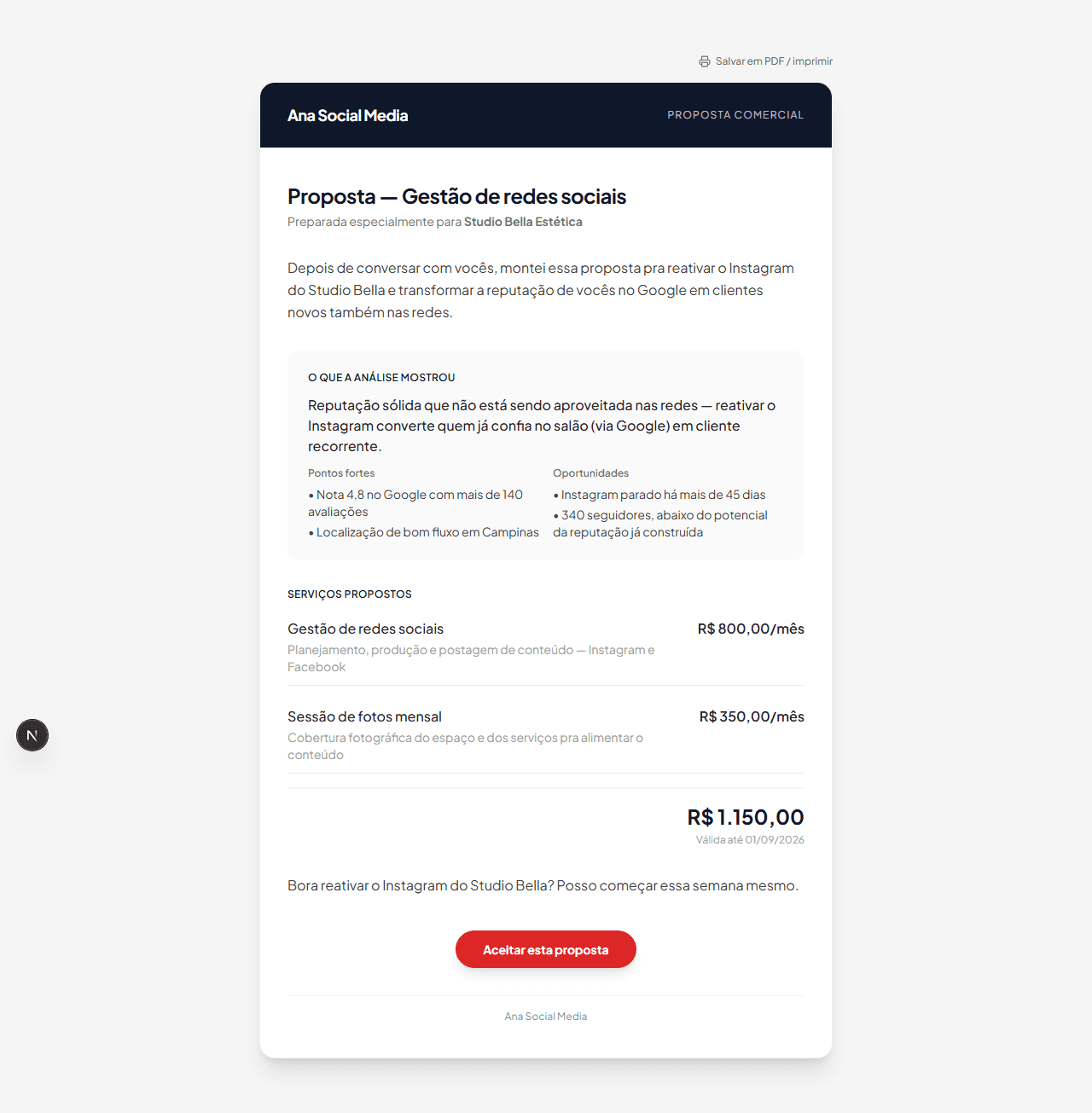 Proposta gerada automaticamente a partir da análise do lead